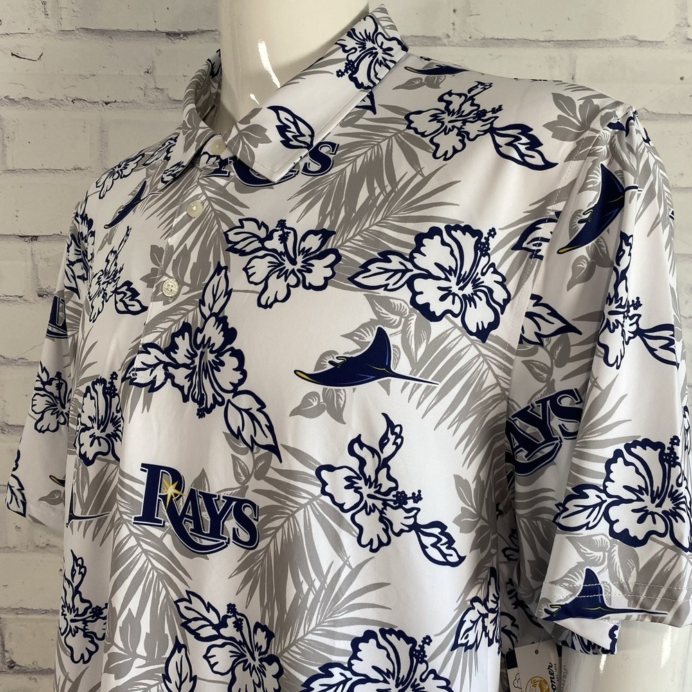 Reyn Spooner Shirt Men's 2XL Polo Short Sleeve Tampa Bay Rays Baseball MLB NWT
